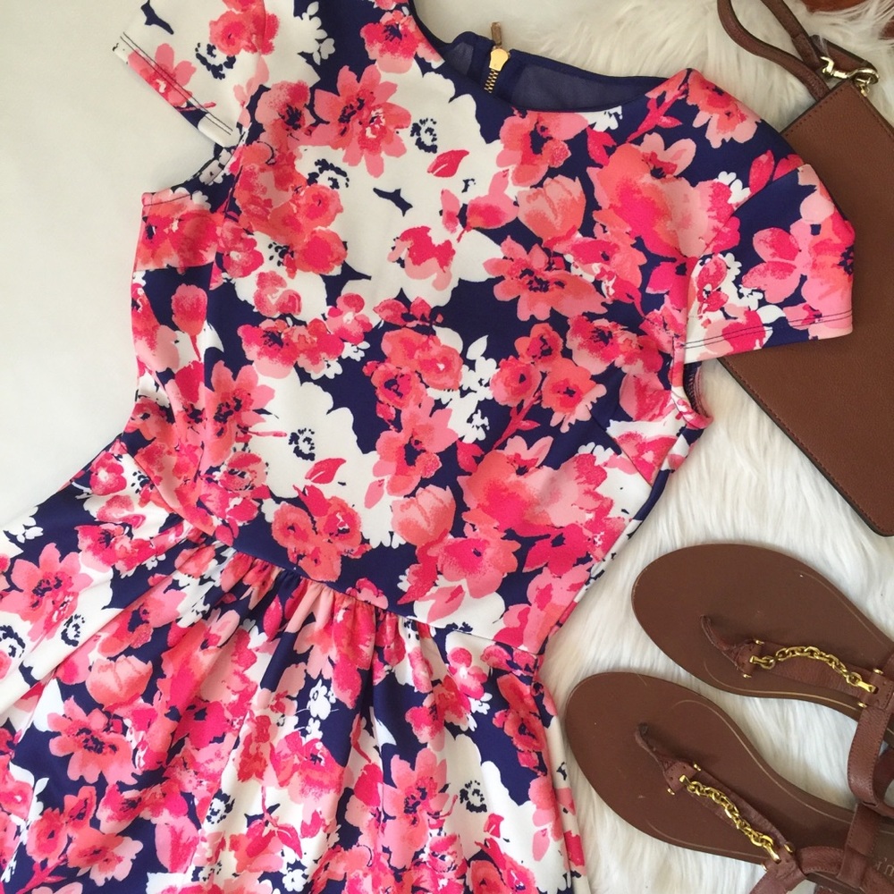 Navy and Blush Dress
